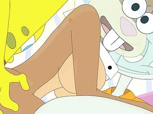 Порно пародия на Губку Боба с жестким трахом и двойным проникновением