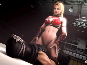 Грудастая девчонка прыгает на фаллосе своего партнера