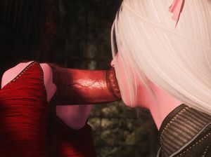 Огромный монстр из вселенной Skyrim жестко ебет эльфийку