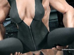 Росомаха жарко трахает милаху в латексе