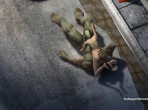 Халк смачно лижет писечку стройной малышке