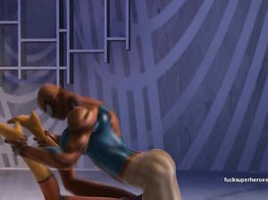 Сексапильную малышку трахают различные мульт герои