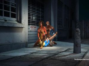 Спайдермен выебал двух красивых телочек