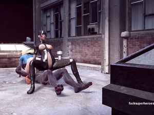 Женщина кошка и ее подруга шпилятся с чуваком