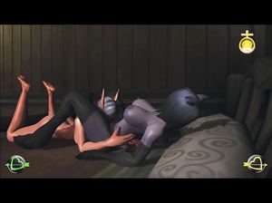 Разноцветные демоницы занимаются страстным лесбийским сексом