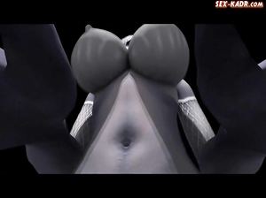 Мультяшная трансуха снимает свой мощный большой член на камеру