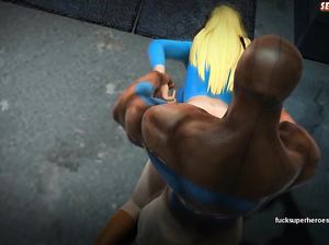 Супермен жарит Супервумен в ее мокрую лысую пилотку