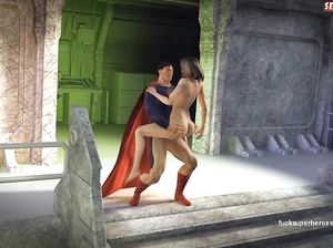 Супермен спасает девушку от сексуального насилия и сам трахает ее