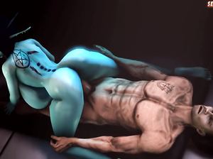 Синекожая инопланетянка насилует землянина