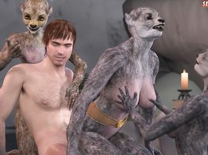 Жаркая оргия оборотней и людей