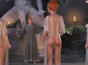 Жаркая оргия в саду мультяшек и оборотней