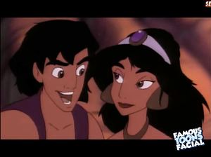 Аладдин обкончал все лицо своей красивой принцессе