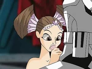 Сексапильная принцесса Амидала трахается с рядовым клоном