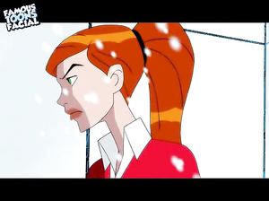 Пришелец трахает в попу Гвен Теннисон из Бен 10 и кончает на лицо