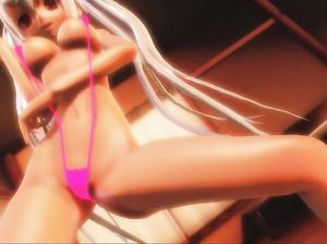 3D порно мульт: Рисованная японка зажигательно танцует в бикини