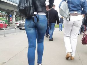 Паренек тайком снимает красивую задницу в джинсах