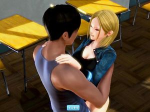 Сексапильная мультяшная студентка ебется с парнем