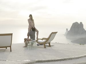 Романтический секс на балконе с прекрасным пейзажем